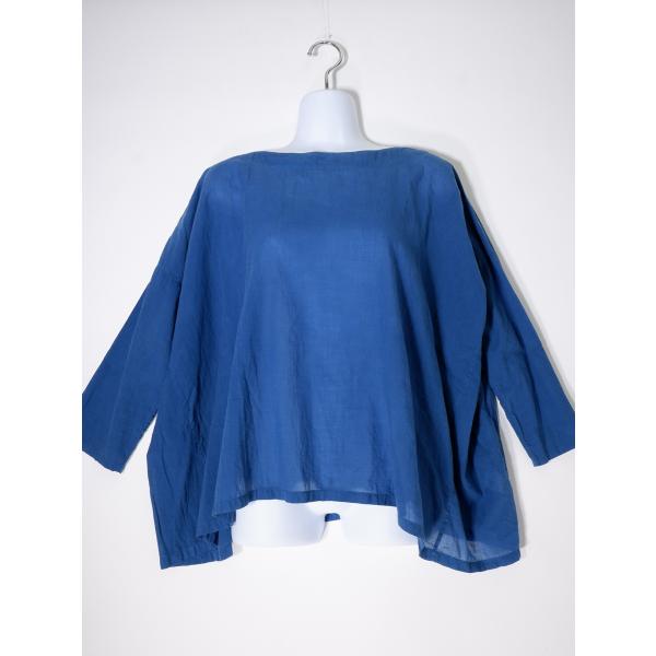 ARTS&amp;SCIENCE/アーツアンドサイエンス インディゴ藍染めコットン テントラインワイドブラウ...