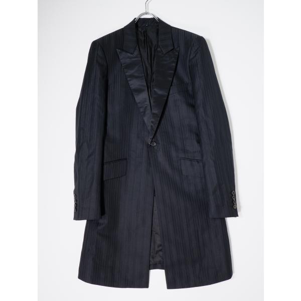5351 POUR LES HOMMES5351プールオム シルク混ラペル シャドーストライプウール...