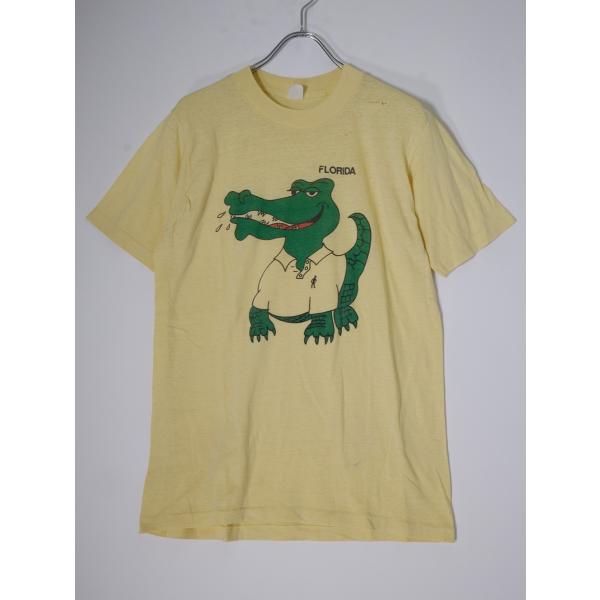 VINTAGEヴィンテージ品 70’s 70年代 FLORIDA ポロシャツを着たワニ Tシャツ[M...