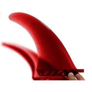saruSURF センターフィン Safety Flex Soft ソフトフレックス 8" for ロングボード SUP airSUP スクリュー オプション (赤 (