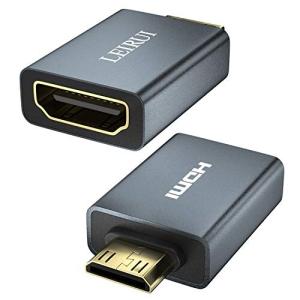 LEIRUI Mini hdmi to hdmi 変換アダプタ -アルミ外装ミニHDMI変換アダプタ Mini HDMI(オス) - HDMI(メス)中継コネクタ 4K 3D Ra