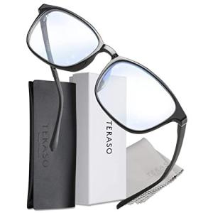 TERASO ブルーライトカット メガネ 度なし ウェリントン型