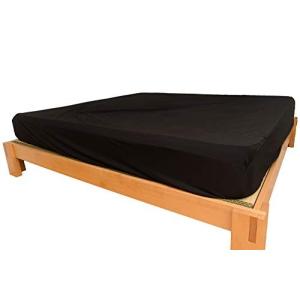 ヌルマッサージ用ブラックシングルウォータープルーフシーツ Black Waterproof Fitted Massage Sheet - Single - Ideal for Coup