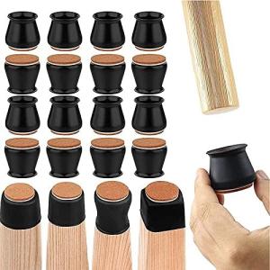 床の損傷を防止して騒音を低減します 新しいグレードアップした椅子の脚の保護カバー 16シリコンの脚の保護カバー 移動机の脚の保護カバー 黒い色