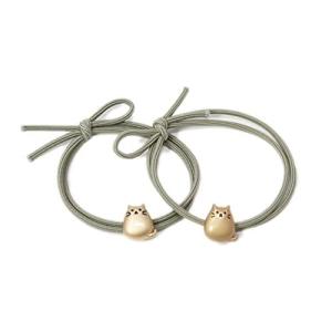 dodtazz ヘアゴム ヘアアクセサリー 猫 レディース ブレスレット 髪留め 髪飾り アレンジ (ゴールド／ゴム色 グ