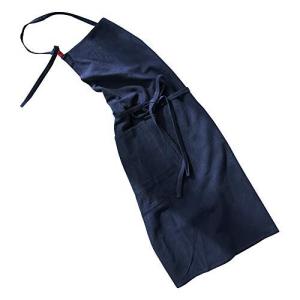 Anyasun エプロン 首掛け リネン カフェ風 シンプル おしゃれ ナチュラル 北欧 無地 おしりが隠れる ポケット付