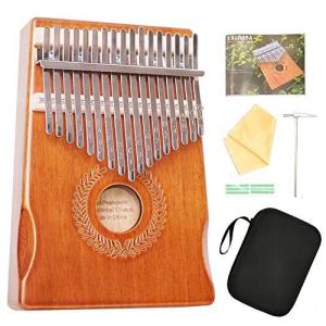 カリンバ 17 キー Kalimba 親指ピアノ マホガニー製 樹色アフリカ楽器 指オルゴールPeabownn ウッド17音-稲穂