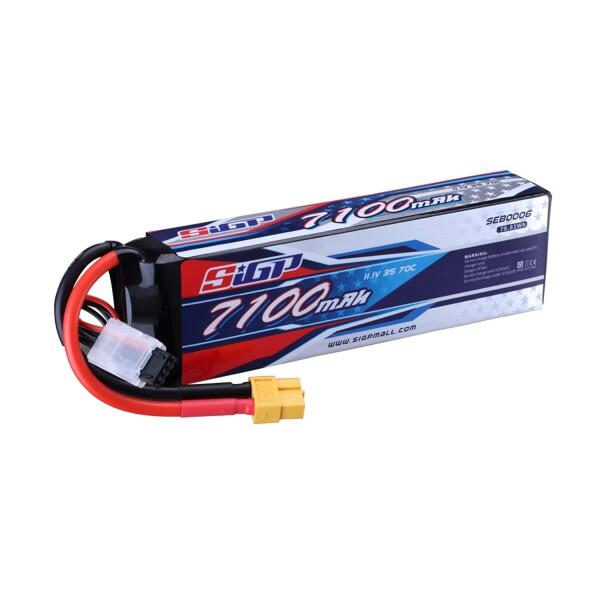 SIGP 3S Lipoバッテリー11.1V 7100mAh 70Cソフトパック（XT60コネクター...