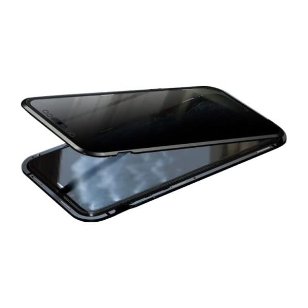 iPhone 12 Pro Max ケース/カバー アルミ バンパー クリア 透明 両面 前後 ガラ...