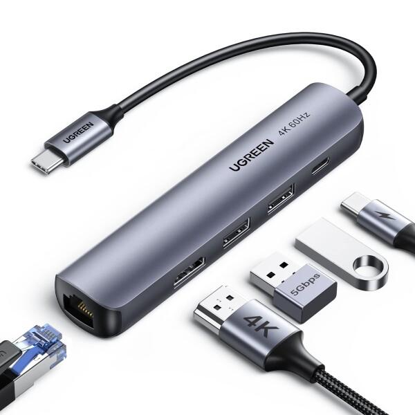 UGREEN ハブ USB-C 5-IN-1 USB3.0 HDMI 4K/60Hz RJ45 1G...