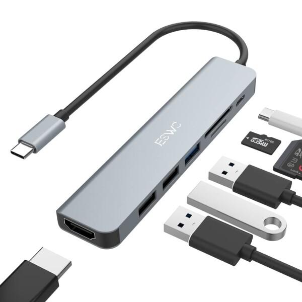 USB C ハブ アダプタ 7-in-1 JESWO USB ハブ Type-CタイプC ハブ Th...