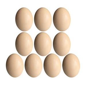 Lurrose 10個diyイースター木製卵フェイク卵シェーカーマラカスシミュレーション卵未塗装木製キッ｜finalshopping