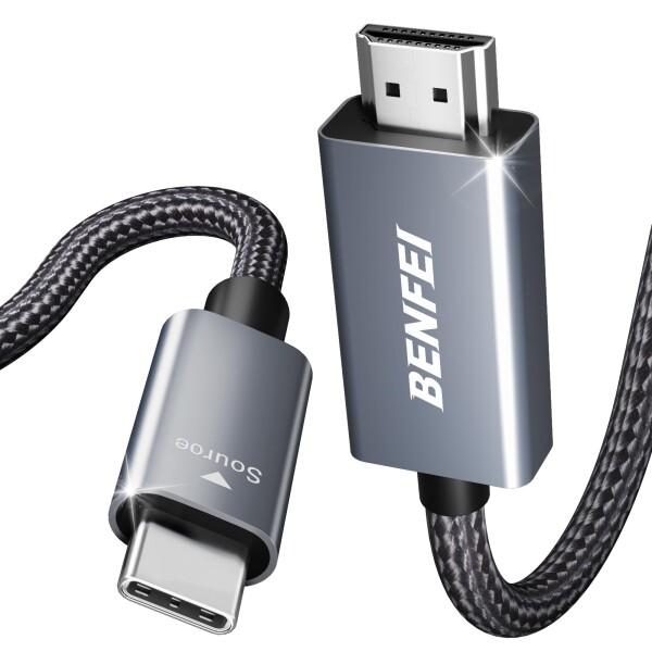 BENFEI USB Type C HDMI 変換ケーブル 1.8mアルミシェル、ナイロンブレイド ...