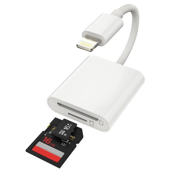 iPhone SDカードリーダー (2in1)Lightning 変換 SD Micro sd TF...