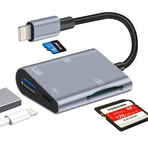 (2024 MFi正規認証品) iPhone SD カードリーダー 4in1 Lightning SD カードカメラリーダー SD TF USB カメラア｜ファイナルショッピング