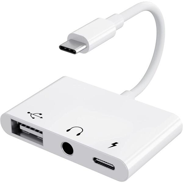 USB C 変換アダプタ 3in1 USB+3.5mm イヤホンジャック 変換ケーブル USB Ty...