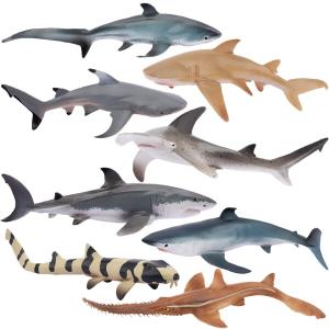 TOYMANY 動物フィギュア 8PCSサメフィギュア 海洋動物フィギュアセット 海洋生物 魚類 海の生き物｜finalshopping