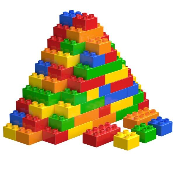 HIUME 50ピース5色の基礎ブロックセット レゴデュプロ互換 アンパンマンブロック互換 子供の知...