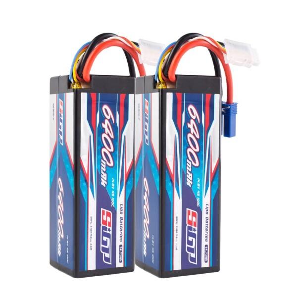 SIGP 4S 14.8V 6400mAh リポバッテリー 100C EC5プラグ ハードパック R...