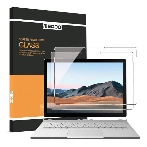 MEGOO Surface Book 3/2/1，13.5 インチU字型の穴保護フィルム, 高感度タ...
