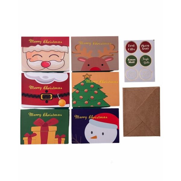 AMERIO クリスマスカード クリスマス メッセージカード 封筒 シール付き グリーティングカード...