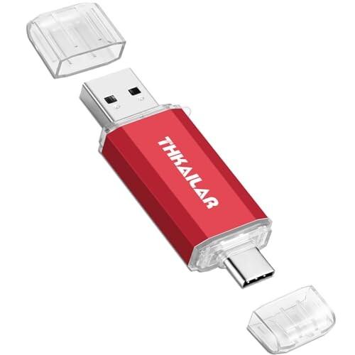 THKAILAR 128GB USBメモリタイプC USB 3.1高速フラッシュドライブ Type-...