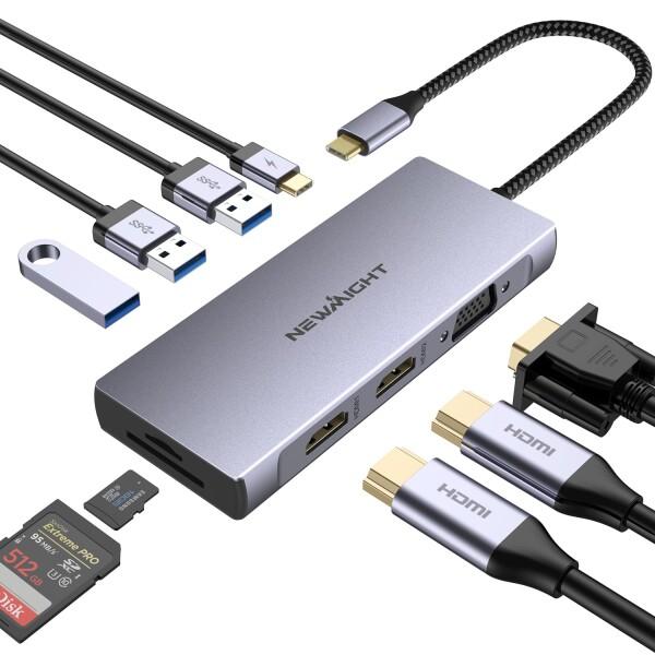 ドッキングステーションhdmi 2つ Dual Display USB C ハブ Dock 9-in...