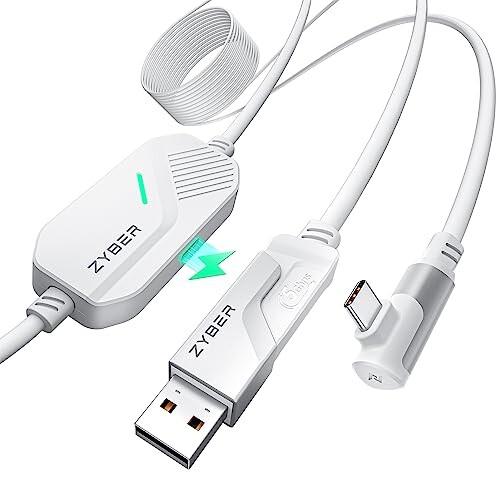 Zybervr 充電リンクケーブル（白）高速データ転送と充電両立可能 5M リンク ケーブル USB...