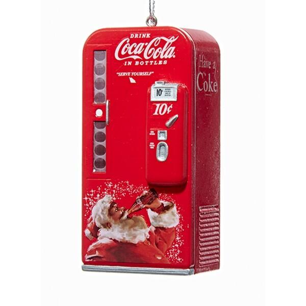 Kurt Adler Coca-Cola Vending Machine with Santa Or...