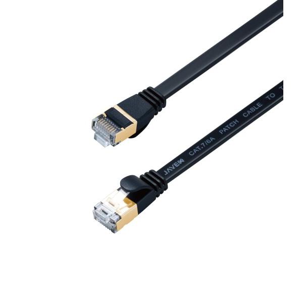 JAVEX CAT7 RJ45 (シールド付き、10GB) ネットワークEthernetフラットケー...