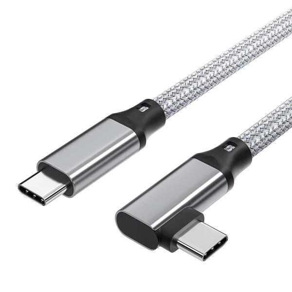 USB 3.2 Type C ケーブル (1m, グレー) L字 LpoieJun.HHタイプc ケ...