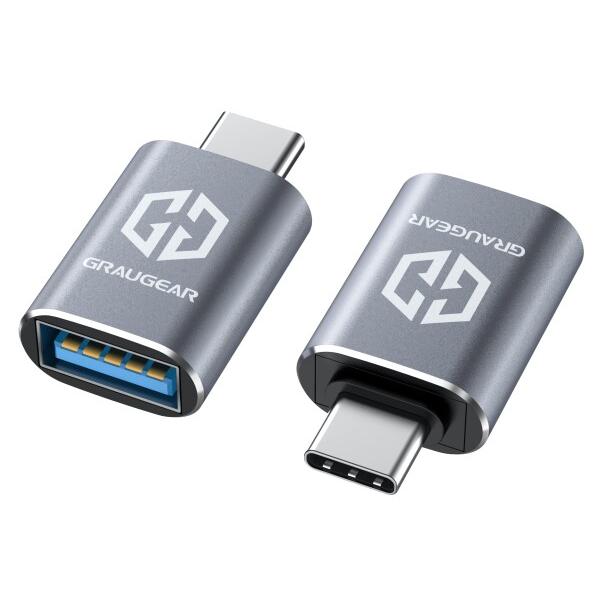 GRAUGEAR USB-C &amp; USB 3.2 変換アダプタ 2個セット 最大10Gbps高速デー...