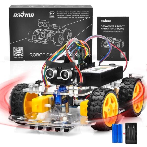 OSOYOO Arduino用 アルドゥイーノ UNO 多機能 教育 ロボット カー V2.1 ST...