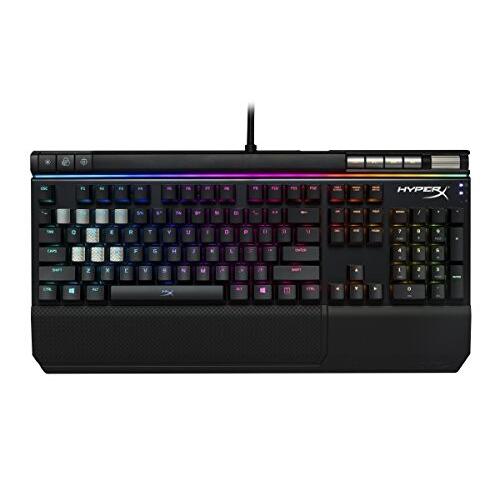 HyperX Alloy Elite RGB ゲーミングキーボード 茶軸 ゲーマー向け USB充電ポ...