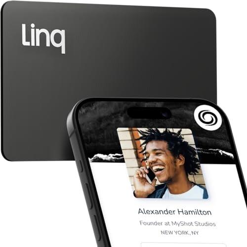 Linq デジタル名刺 - スマートNFC コンタクト&amp;ネットワークカード (マットブラック)