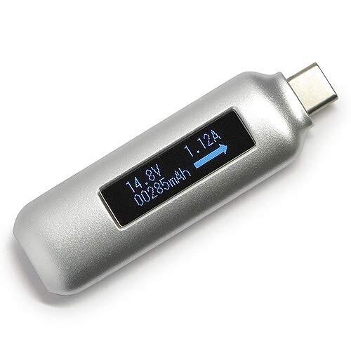 ルートアール 双方向・通電方向表示 USB Type-C電圧・電流チェッカー シルバー RT-TC3...