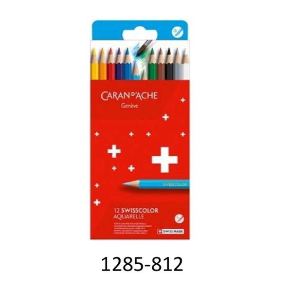 カランダッシュ CARAN d`ACHE スイスカラー 水溶性色鉛筆 1285-812 紙箱 12色...