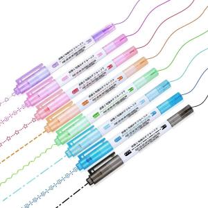 8色、6種類 カーブペン 水性ペン デュアルチップペン 蛍光ペンローラースタンプペン カラーペン｜finalshopping