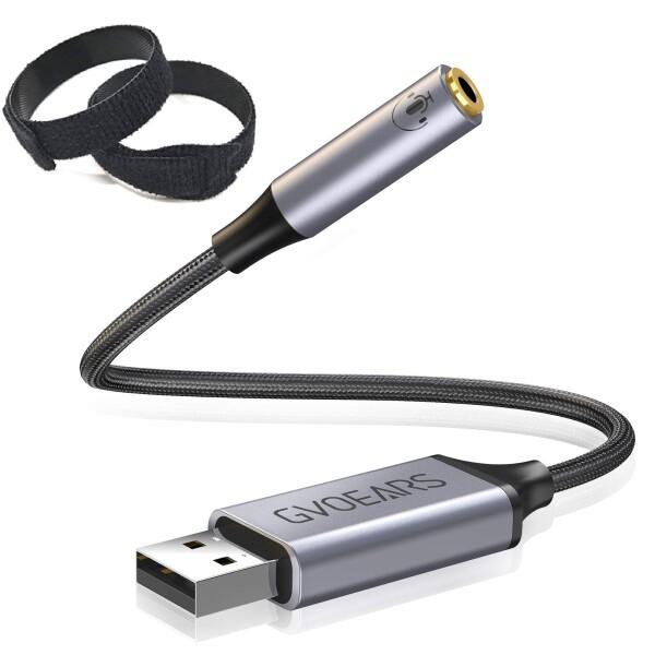 GEVO オーディオ USB 変換アダプタ 4極 TRRS 変換 イヤホン PS4 等適用 USB ...