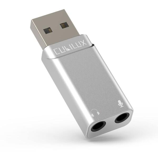 Cubilux USB マイク イヤフォン 変換アダプター、USB A - ミニ3.5mm 3極 オ...