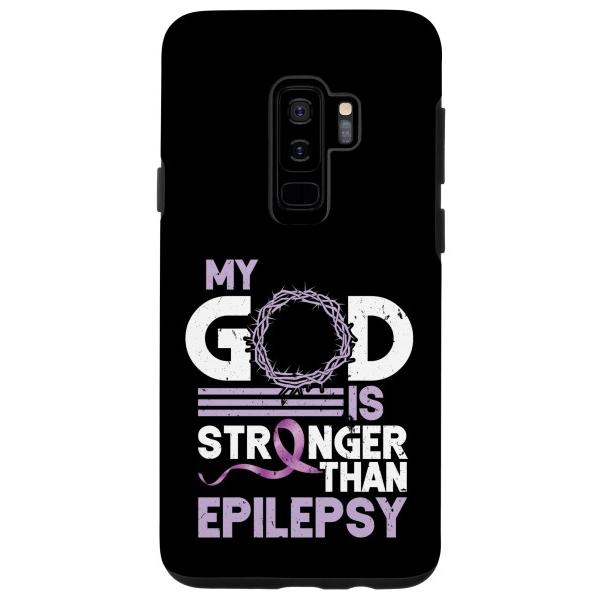 Galaxy S9+ てんかん啓発リボン My God Is Stronger Than てんかん。...