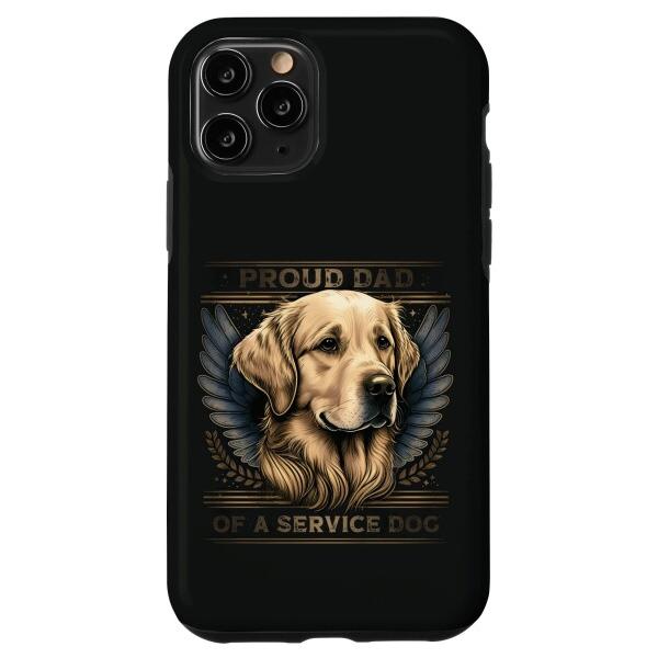 iPhone 11 Pro ゴールデンレトリバー、自慢の補助犬パパ スマホケース