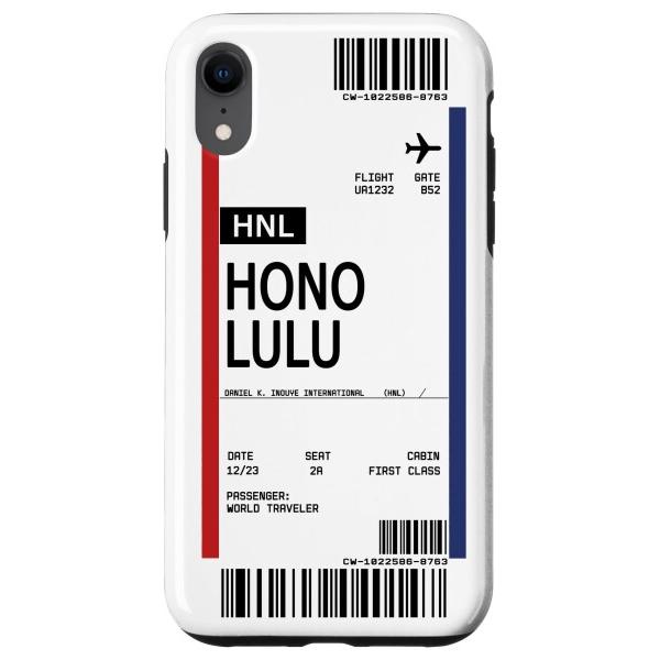 iPhone XR Boarding Pass ホノルルHNL 航空券 ハワイ スマホケース