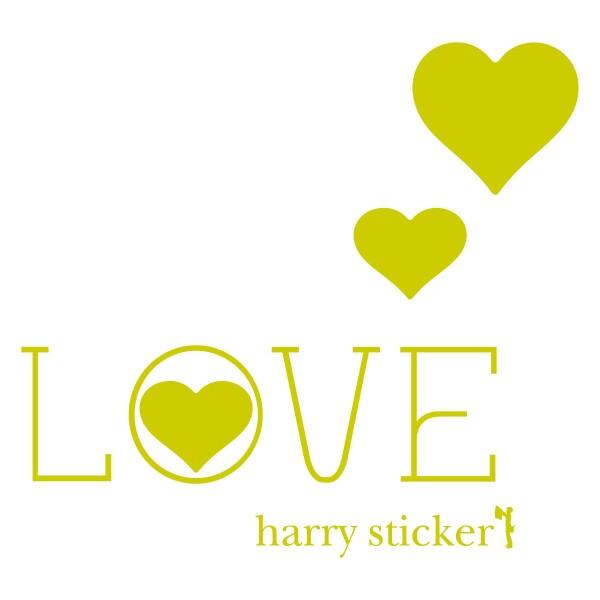 Harry Sticker ウォールステッカー貼ってはがせる 転写式 バレンタイン ラブ・ハート・ラ...