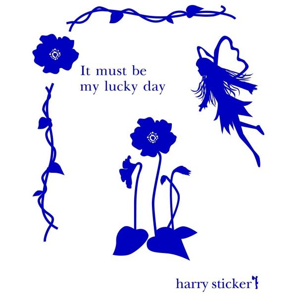 HARRY STICKER ウォールステッカー 貼ってはがせる 転写式 妖精とお花のシルエット (a...