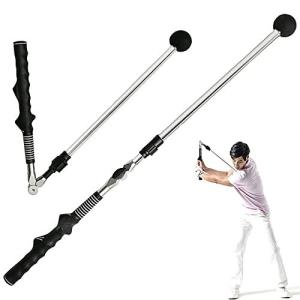 ゴルフエイド スイング練習スティック ゴルフスイング 角度調節可能 79cm-110cm伸縮可能 ゴルフ練習器具 ゴルフ