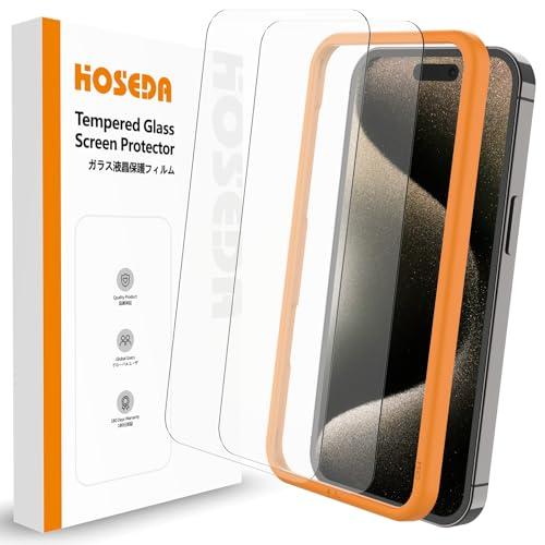 0.1mm 極薄型 HOSEDA ガラスフィルム iPhone 15 Pro Max 用 強化ガラス...
