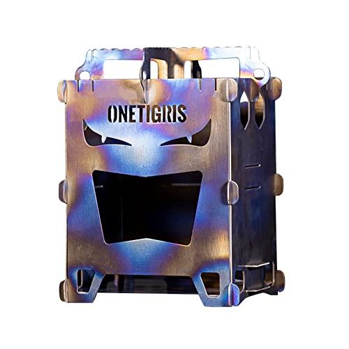 OneTigris ROCUBOID チタン ミニ焚き火台 ソロストーブ ウッドストーブ 組立簡単 ...