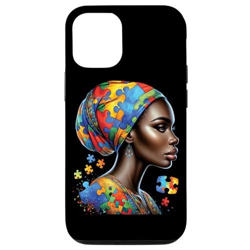 iPhone 15 アフリカ系 黒 自閉症 ママ アフロ 母 自閉症 意識 ママ スマホケース