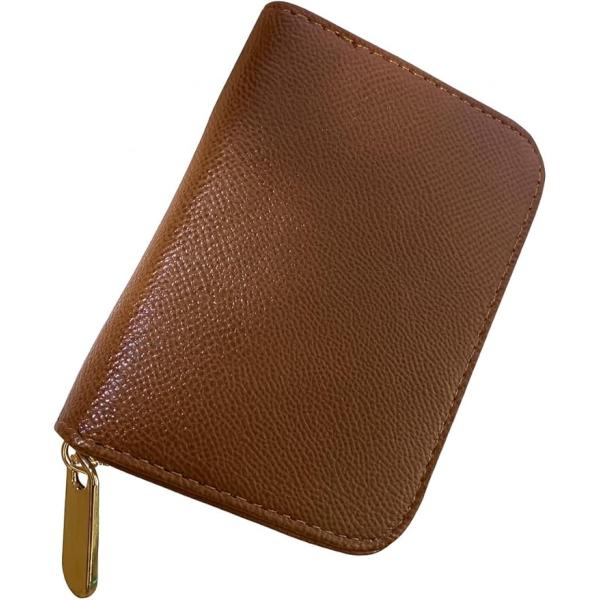 二つ折り財布 ファスナー メンズ レディース 小銭入れ 札束入れ コンパクト シンプル 無地 ブラウ...